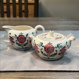 Rare Antique VILLEROY & BOCH DRESDEN Cream and Sugar Set SAXONY 508